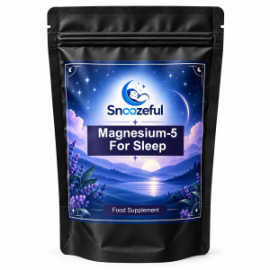 Snoozeful Magnesium 5 for Sleep black pouch